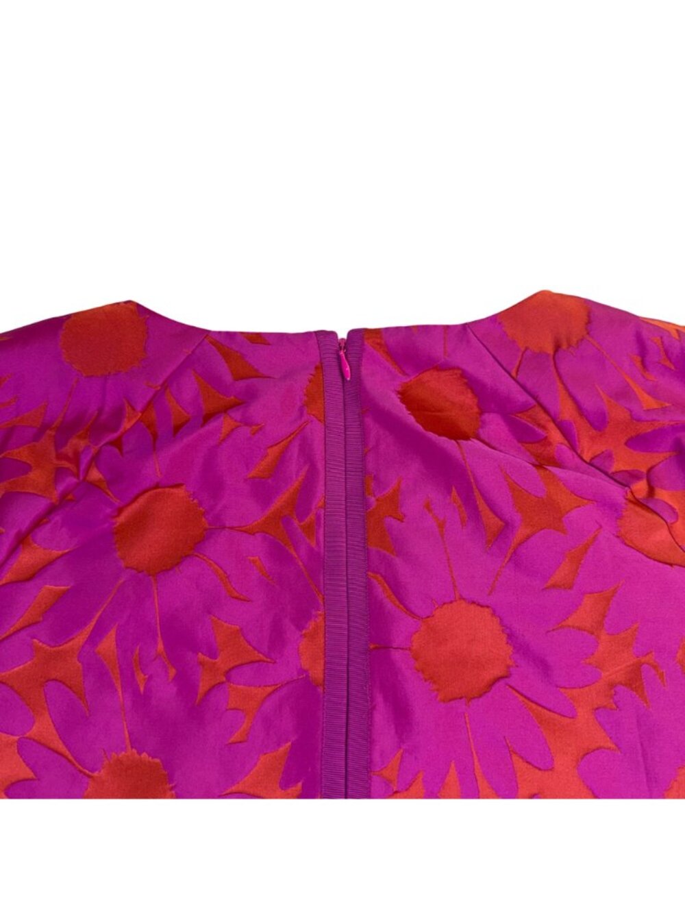 ASOS Womens Pink & Orange Floral Print Drop Hem Dress Size 14 - Picture 5 of 9